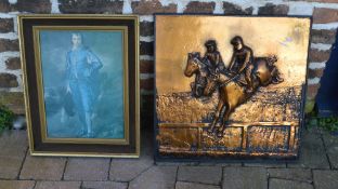 2 pictures inc horse racing scene