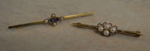 15ct gold brooch & 9ct gold brooch