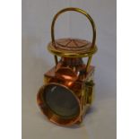 Copper & brass lamp, possibly railway