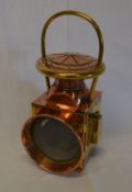 Copper & brass lamp, possibly railway