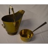 Brass saucepan & coal bucket