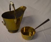 Brass saucepan & coal bucket