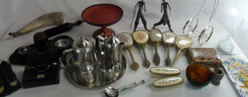 Various items inc dressing table brushes