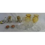 Assorted glassware inc wall lights and c