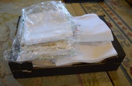 Large box of linen and lace