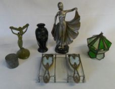 Assorted items inc Art Deco style figuri