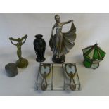 Assorted items inc Art Deco style figuri