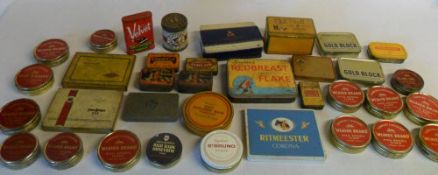 Assorted cigarette/tobacco tins