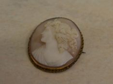 Cameo brooch with 9ct gold mount