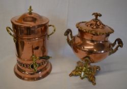 Copper & brass hot water urn & samovar