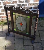 1930s stained glass fire screen