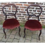 Pair of Victorian balloon back chairs