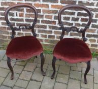 Pair of Victorian balloon back chairs