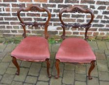 2 ornately carved early Victorian rosewo