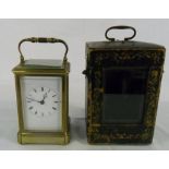 Aiguilles Carriage clock with case