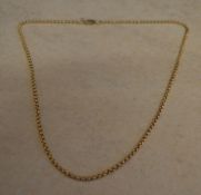 9ct gold necklace, total weight 7g