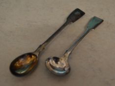 Silver mustard spoon & salt spoon, Londo