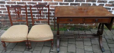 Regency style sofa table and 2 nursing c