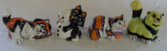 4 Lorna Bailey cat figures