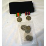 WW2 Defence Medal & War Medal & various