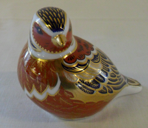 Crown Derby bird with silver stopper