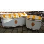 2 matching Loom style ottomans