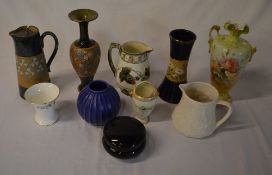 Jugs & vases inc Doulton Lambeth (af)