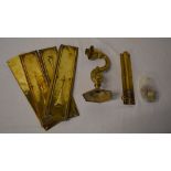 Brass fingerplates, bolt & light fitting