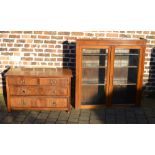 Chest of drawers & glass fronted shelf u