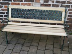 Modern wood & cast iron garden bench