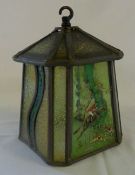 1930's leaded glass light fitting