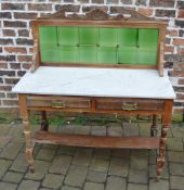 Late Victorian marble top wash stand