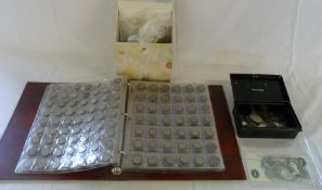 Box of Victorian pennies, money box cont