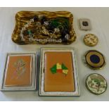 Assorted costume jewellery and compacts