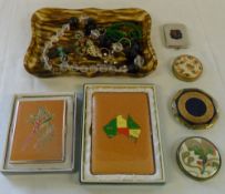 Assorted costume jewellery and compacts