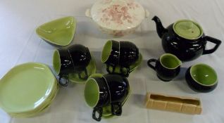 Langley pt tea service, Clarice Cliff Tu