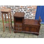 Oak telephone table & plant stand