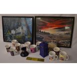 Collection of various Dr Who & Star Trek items inc mugs, puzzle, bookmark etc & 2 framed limited