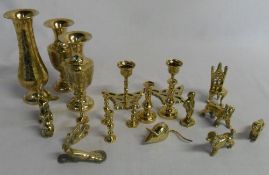 Assortment of miniature brass items