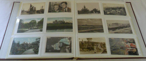 Large postcard album containing approx 2