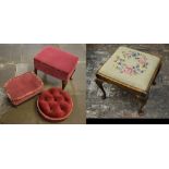 4 upholstered footstools