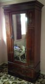 Edwardian mahogany wardrobe with bevelle