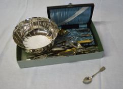 Vict Silver spoon & various Silver Plate