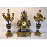 Italian clock garniture featuring Satyr