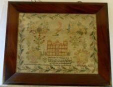 Victorian tapestry sampler dated 1843 54