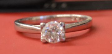 'Forever Diamond' Platinum diamond ring 0.59 ct complete with presentation case and certificate,