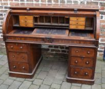 Victorian barrel top pedestal desk