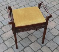 Piano stool with Chippendale style blind