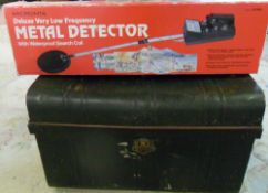 Metal detector & tin trunk
