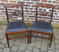 Pair of Georgian rail back drop seat cha